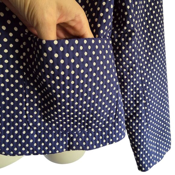 NWT Gap The Academy Blazer 12 Navy Blue Polka Dot Preppy - Picture 6 of 14